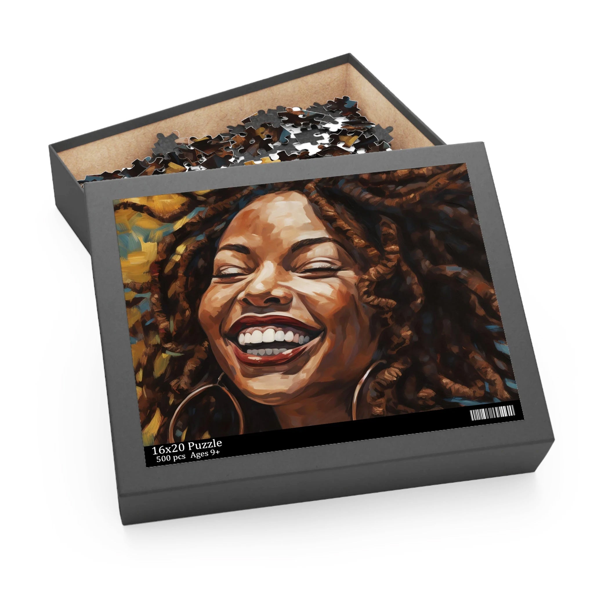 Afro Locs Girl Jigsaw Puzzle in 16x20 size.