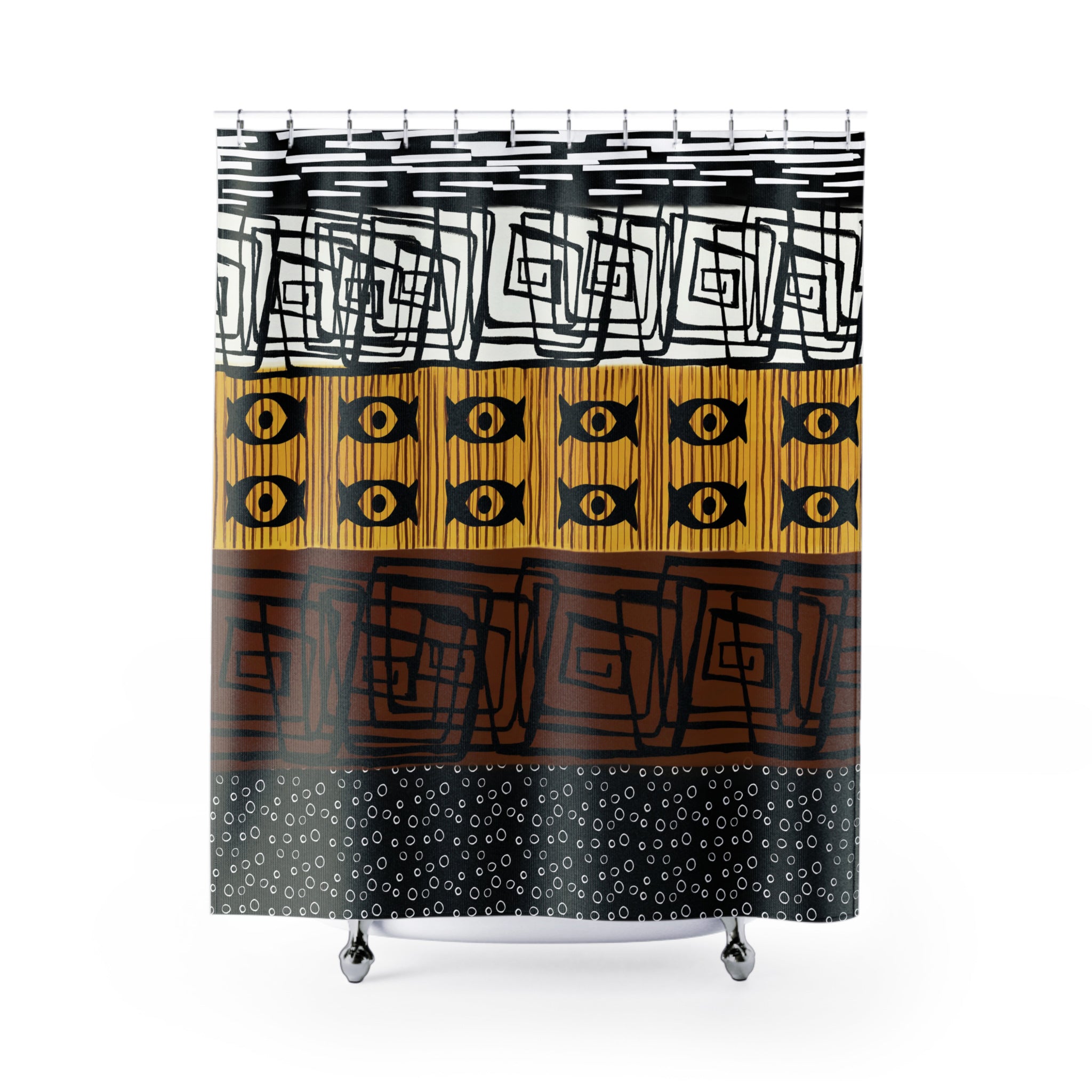 African Mud Cloth Bathroom Shower Curtain