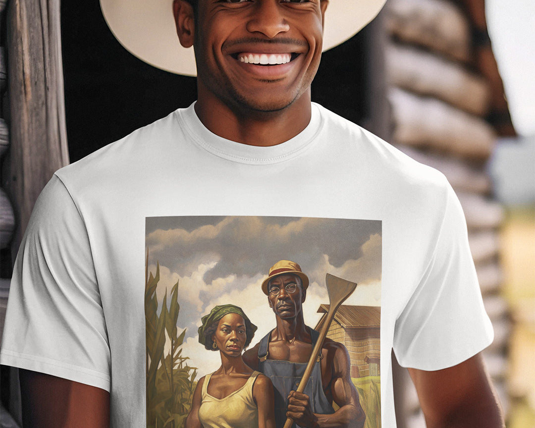 African American Gothic Farmer Tee Shirt