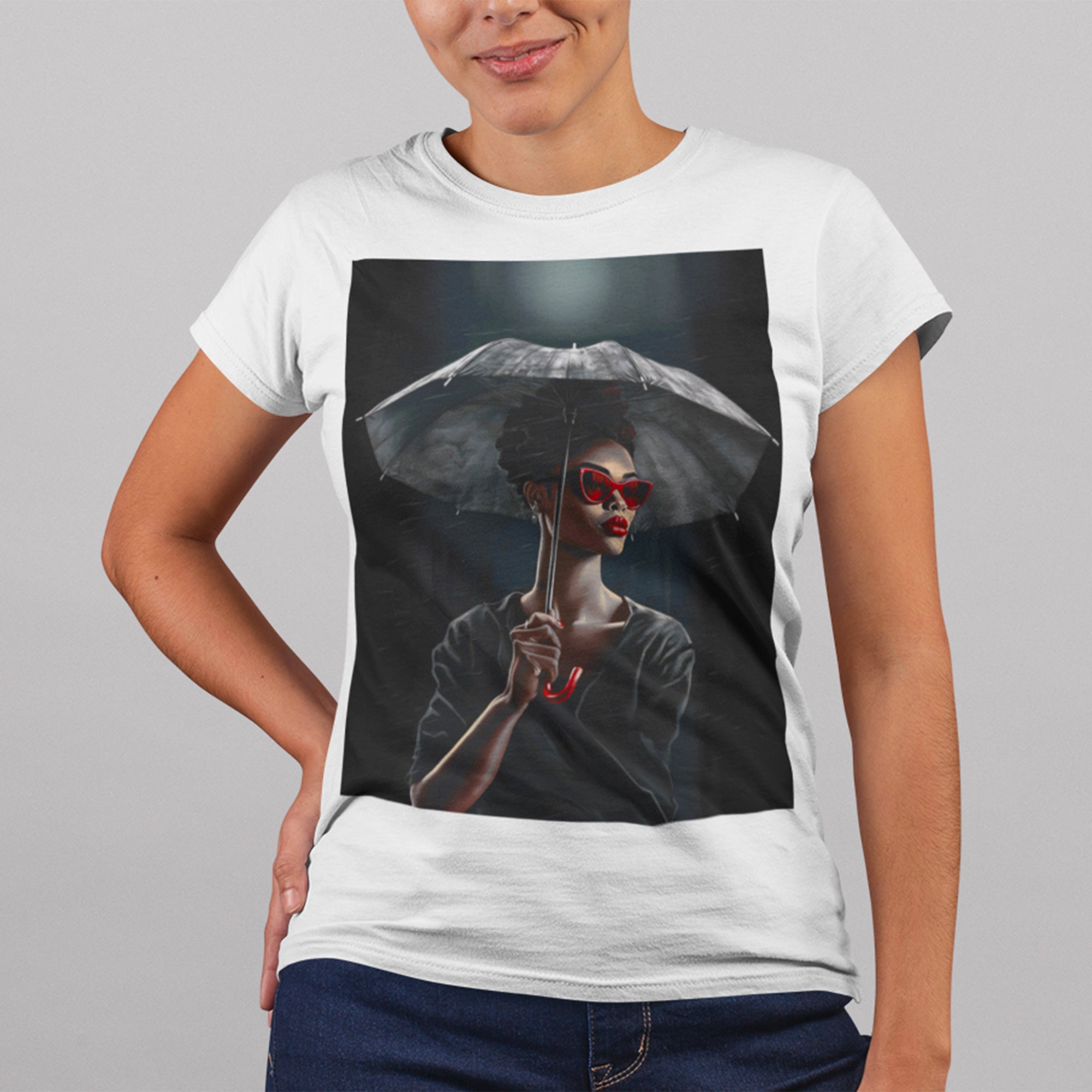 Black Fashionista Stormy Weather Tee.