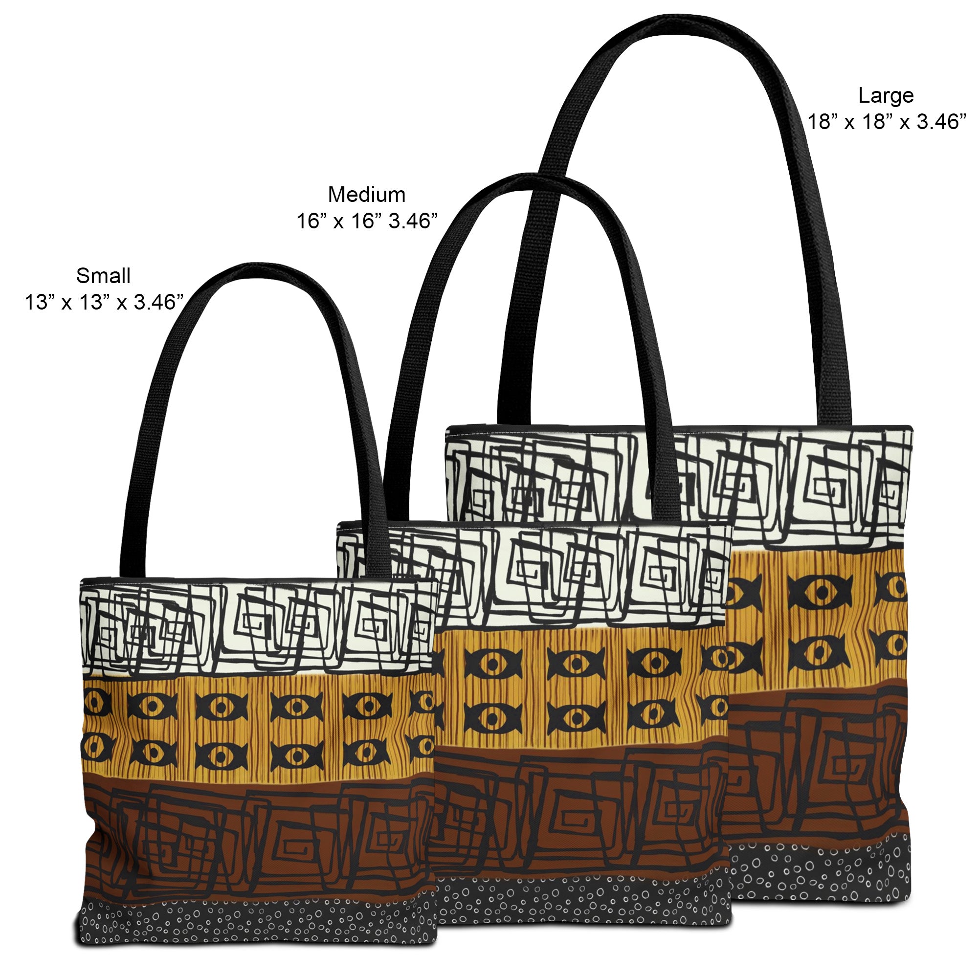 African Mud Cloth Print Tote Bag featuring an abstract African-inspired pattern. A stylish and durable bag perfect for books, shopping, and everyday essentials, celebrating Black culture and traditional African art.