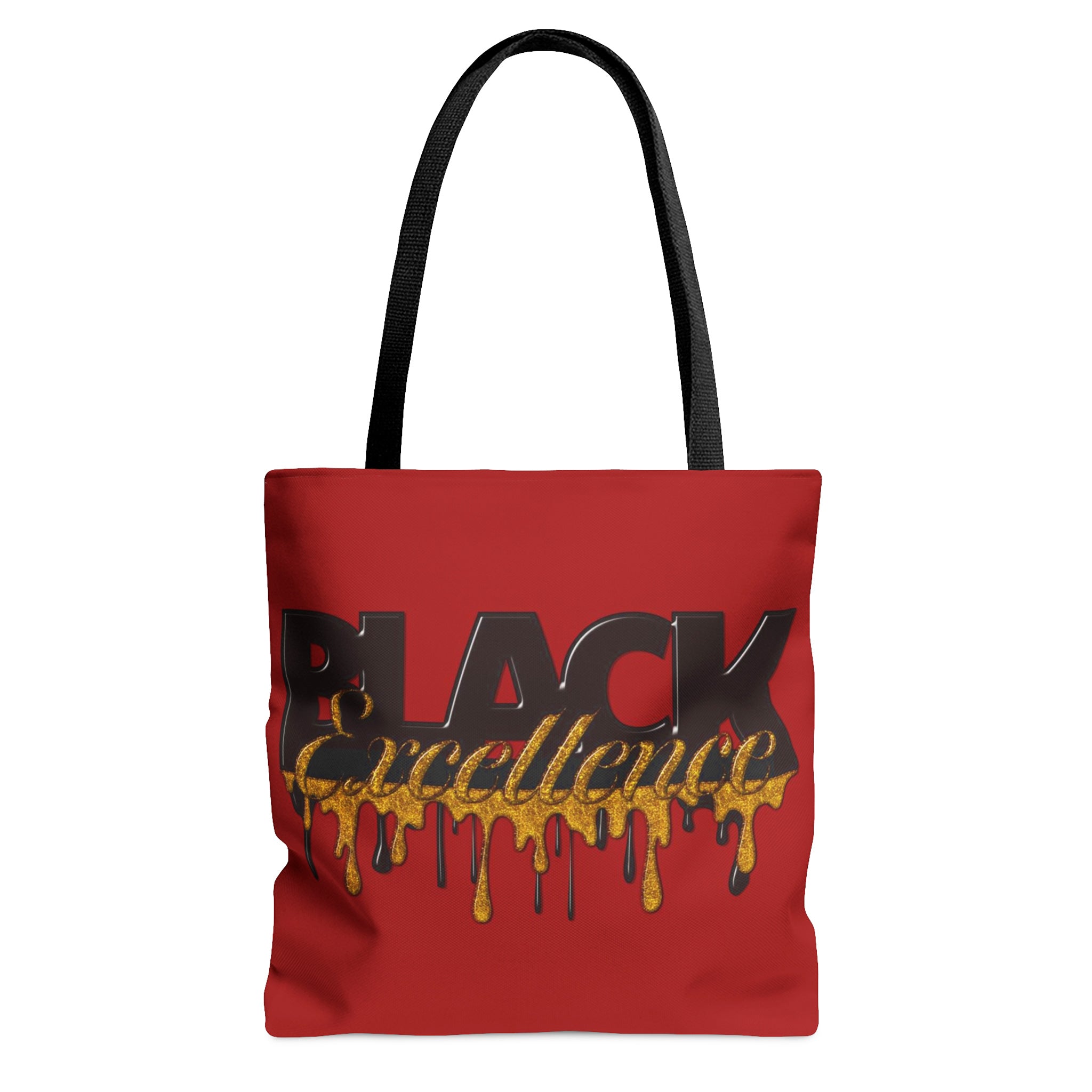 Black Excellence Tote Bag - front view.