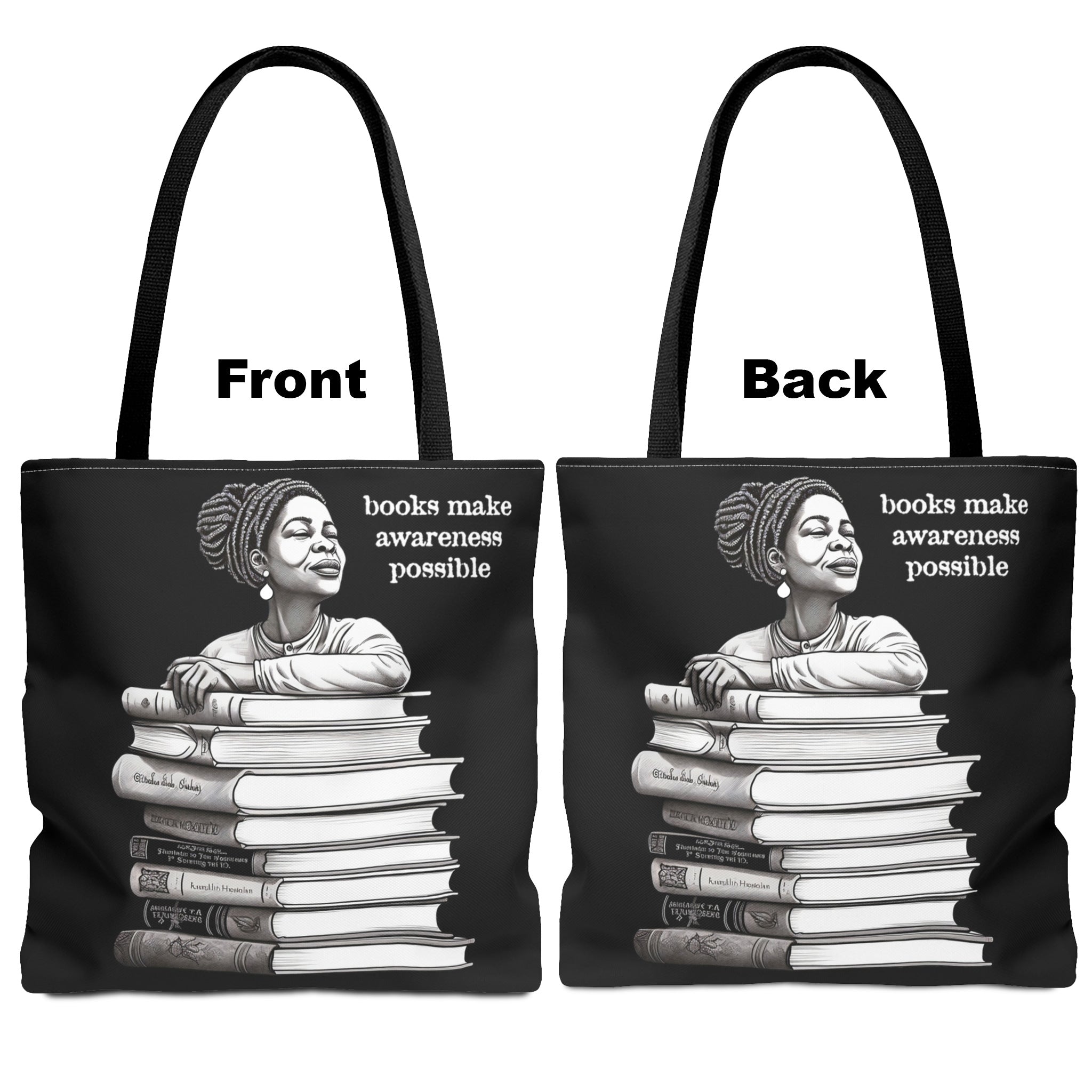 Stack of Books Tote Bag Learn from Books Black Woman Tote.