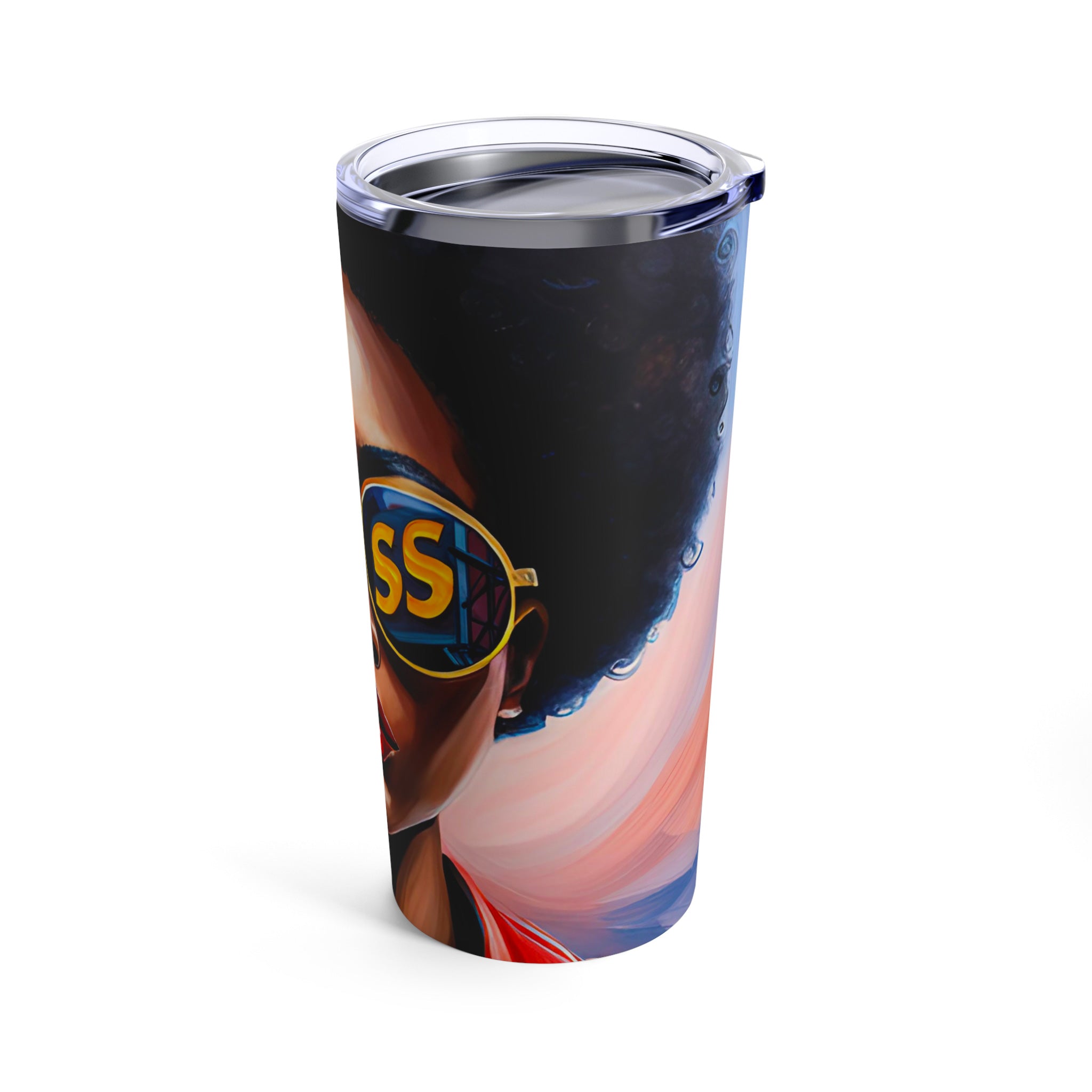 Right side view of Black Woman Boss Tumbler.