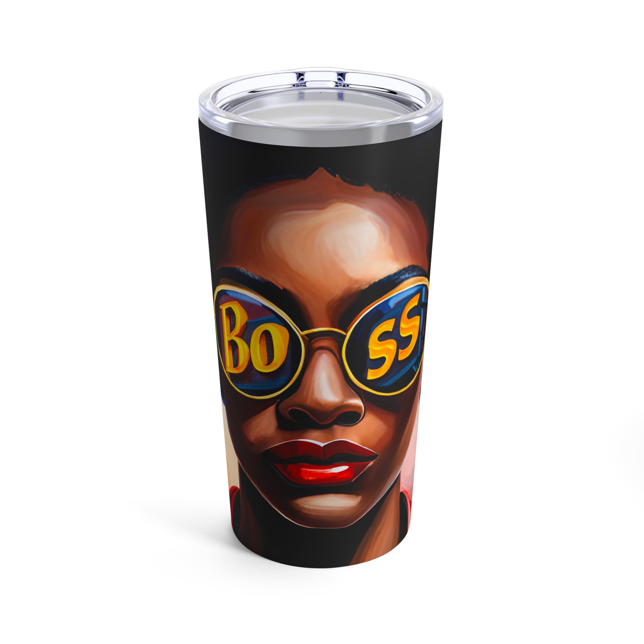 Front view of Black Woman Boss Tumbler.