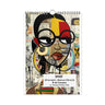 Front cover views of an 8"x11" 2027 Afrocentric abstract wall calendar featuring colorful African American artwork inspired by Afrofuturism, graffiti art, urban culture, bold textures, and contemporary Black artistic expression, displayed against a clean white background.