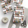 Black Christmas Nutcracker Soldiers Wrapping Paper featuring African American nutcracker designs in red, green, and gold, perfect for Afrocentric holiday gifts and Christmas décor.